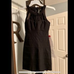 Black cut out body con dress